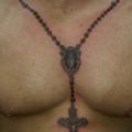Chest Neck Rosary tattoo by Outsiders Ink