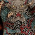 tatuaje Japoneses Espalda Dragón por Invisible Nyc