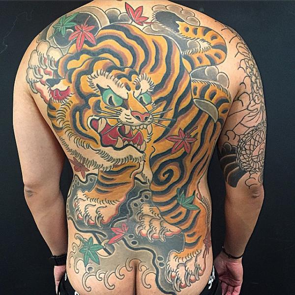 Japanese Back Tiger Tattoo by Invisible Nyc