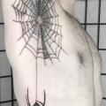 Side Spider Net tattoo by Invisible Nyc