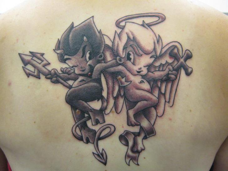 Rücken Engel Teufel Tattoo Von Inxon Tattoo