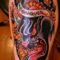 Schulter Arm Schlangen Panther tattoo von Iron Age Tattoo