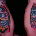 Old School Hand Butterfly tattoo by Iron Age Tattoo