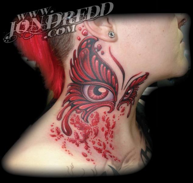 Eye Neck Tattoo by Jon Dredd
