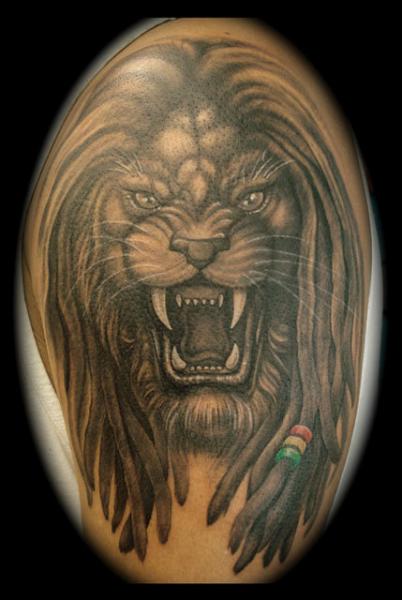 Realistic Lion Tattoo by Jon Dredd