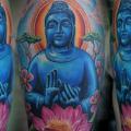 Shoulder Buddha Religious tattoo by Little Vinnies Tattos