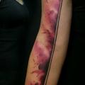 Arm Line Water Color tattoo by Belly Button Tattoo Shop