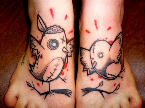 Фэнтези Ступня Цыпленок татуировка от Belly Button Tattoo Shop