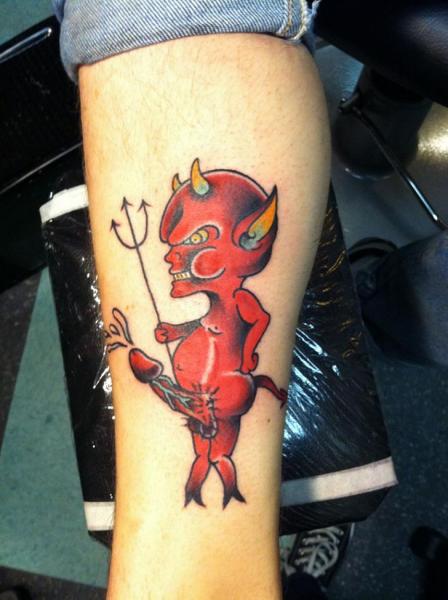Arm Fantasy Devil Tattoo by Lone Wolf Tattoo