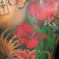 tatuaje Flor Japoneses Espalda Paisaje por Lucky Bamboo Tattoo
