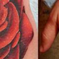 Realistic Hand Rose tattoo by Lucky Draw Tattoos