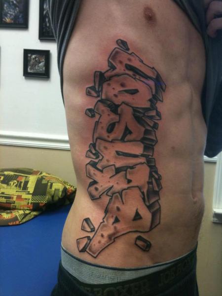 Lettering Tattoo by Lucky Draw Tattoos