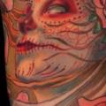Arm Mexican Skull tattoo by Matthew Hamlet Tattoo