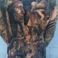 Realistische Rücken Po Indisch Pferd Landschaft tattoo von Mike DeVries Tattoos