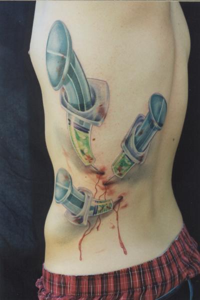 Fantasy Side Syringe Tattoo by Monte Tattoo