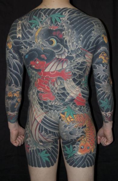 Japanische Rücken Po Tattoo von NY Adorned
