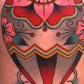Old School Balloon Thigh tattoo by NY Adorned