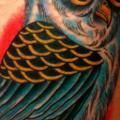 Arm New School Owl tattoo by Obscurities Tattoo