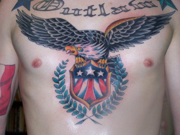 Chest Eagle Tattoo by Obscurities Tattoo