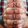 Finger Lettering tattoo by Obscurities Tattoo