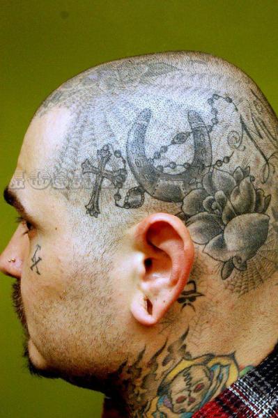 Head Tattoo by Obscurities Tattoo