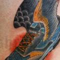 Fantasie Flügel Schuh Oberschenkel tattoo von Obscurities Tattoo