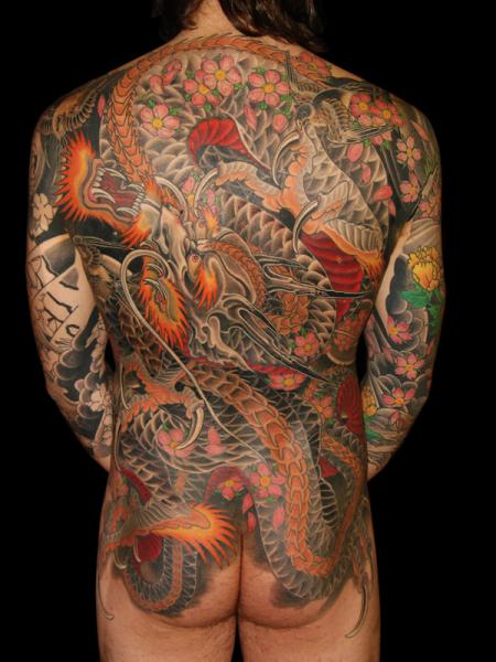 Japanese Back Dragon Tattoo by Ethno Tattoo