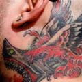 Old School Head Neck Wings Shark tattoo by Omaha Tattoo