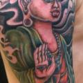 Shoulder Japanese Buddha tattoo by Omaha Tattoo