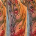 tatuaje Brazo Fantasy Unicornio por Optic Nerve Arts