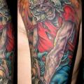 Schulter Fantasie Totenkopf tattoo von Optic Nerve Arts