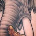 tatuaje Hombro Realista Elefante por Optic Nerve Arts