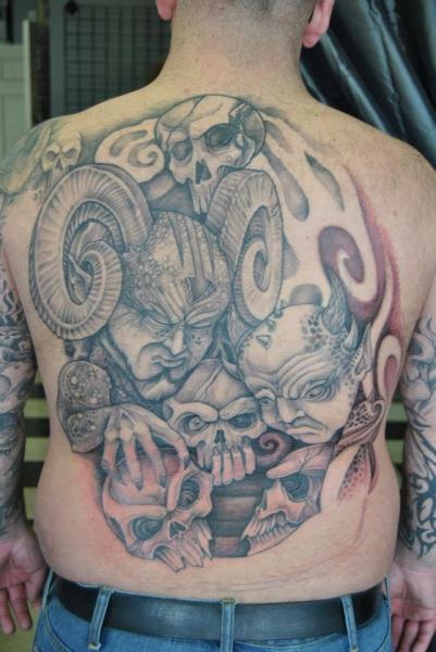 Tatuaggio Fantasy Schiena Demoni di Pattys Artspot
