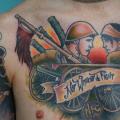 Realistic Chest Soldier tattoo by Pino Bros Ink