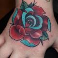 New School Blumen Hand tattoo von Pino Bros Ink