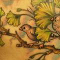 tatuaggio Spalla Realistici Uccello Albero di Pino Bros Ink