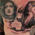 Realistic Chest Women Horse tattoo by Plurabella Tattoo