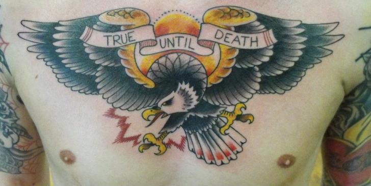 Chest Eagle Tattoo by Proton Tattoo