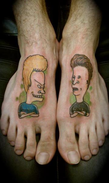 Fuß Beavis Butthead Tattoo von Pure Ink Tattoo.