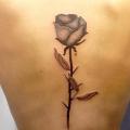花 背中 ドットワーク タトゥー よって Golem Tattoo