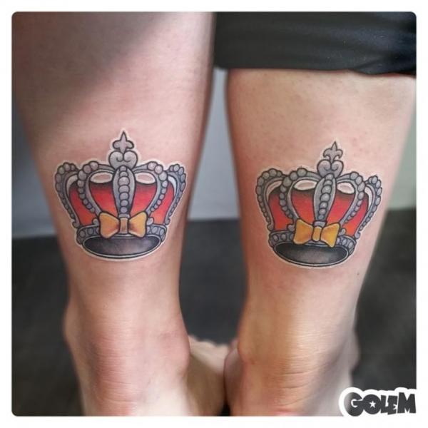 Calf Crown Tattoo by Golem Tattoo