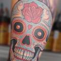 Waden Totenkopf tattoo von Golem Tattoo