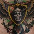 Chest Old School Eagle tattoo by Rebellion Tattoo