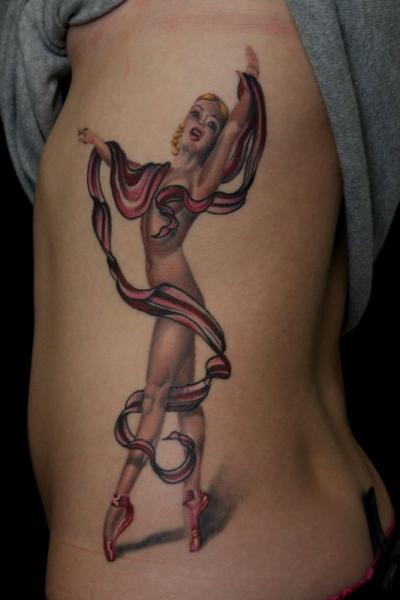 Realistic Side Women Tattoo by Rebellion Tattoo