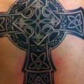 Back Religious Crux Celtic tattoo by Salvation Gallery