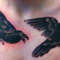 Old School Crow Breast tattoo by Salvation Gallery
