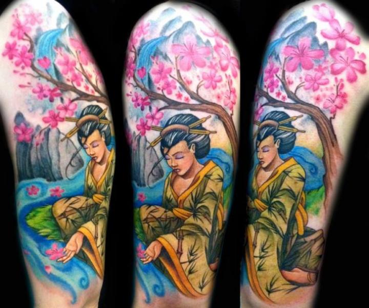 Arm Japanese Geisha Tattoo by Club Tattoo