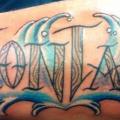 Arm Leuchtturm Fonts tattoo von Tattoo Lous