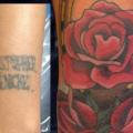 Old School Flower Cover-up tattoo by Tattoo Lous