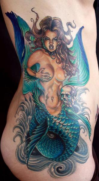 Fantasy Side Siren Tattoo by Seppuku Tattoo